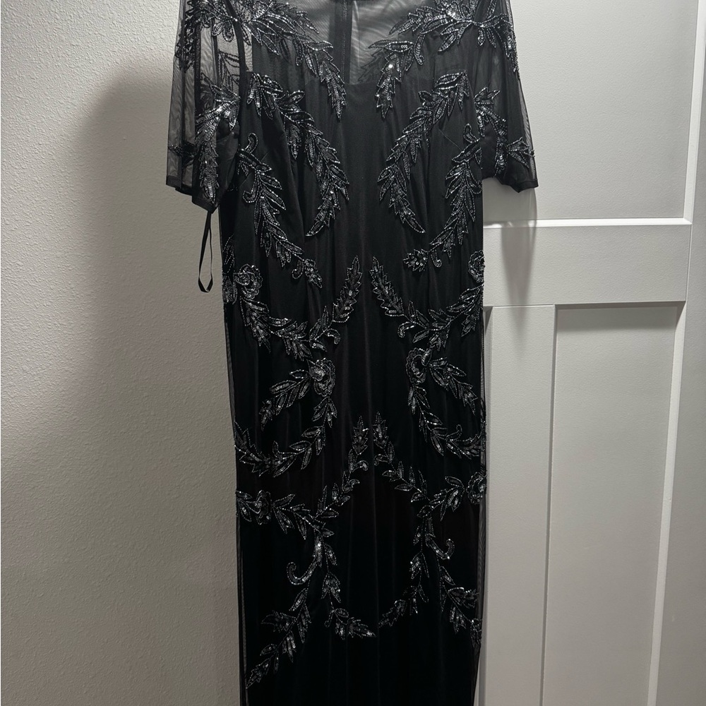 Papell Boutique Black Embellished Gown